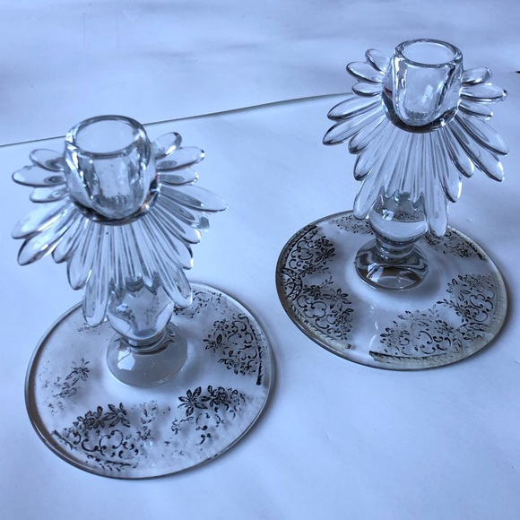 Set of Two Crystal Candle Holders - Picture 4 of 16